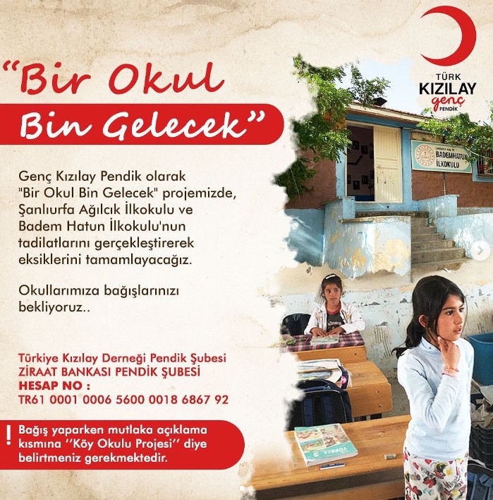 Pendik Kızılay Şubesi ‘Bir Okul Bin Gelecek’