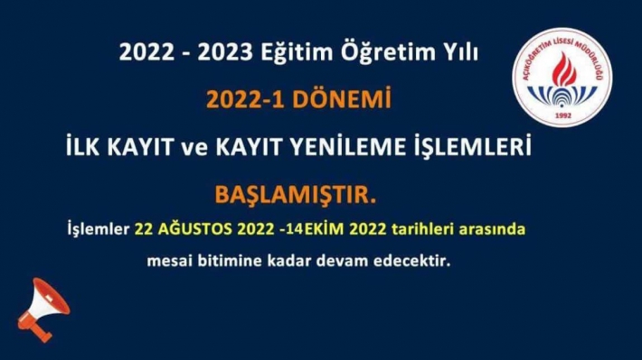 Açık Öğretim Lisesi İlk Kayıt ve Kayıt Yenileme İşlemleri Tarihi Uzatıldı