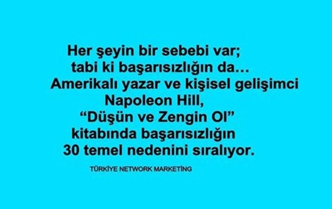 Başarısızlığın 30 Nedeni