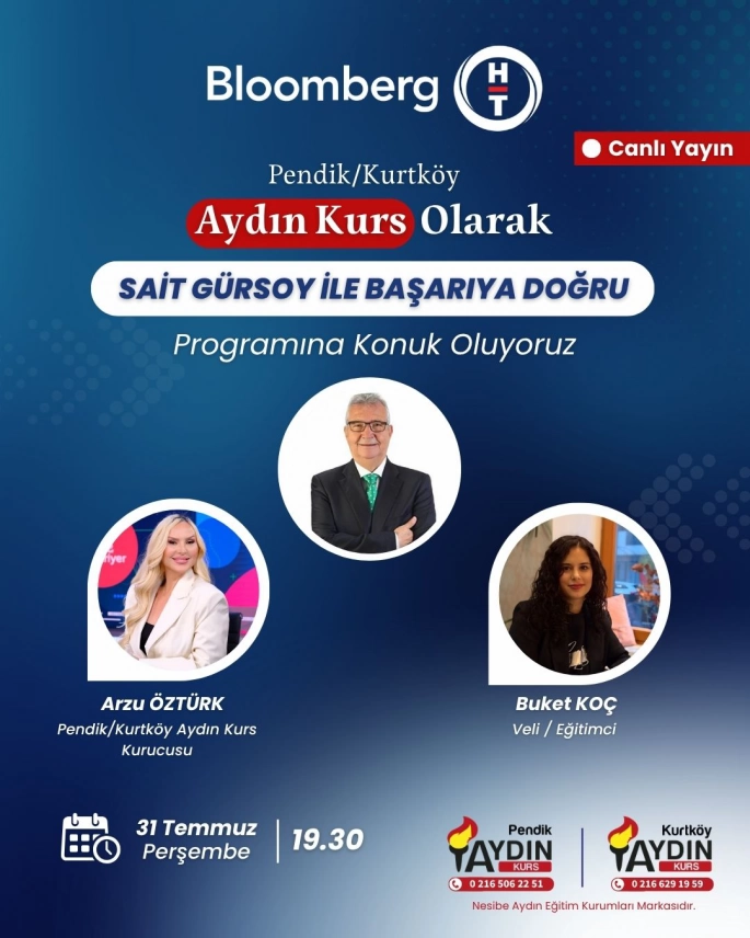 Pendik/Kurtköy Aydın Kurs, Bloomberg HT'de Canlı Yayına Konuk Oluyor