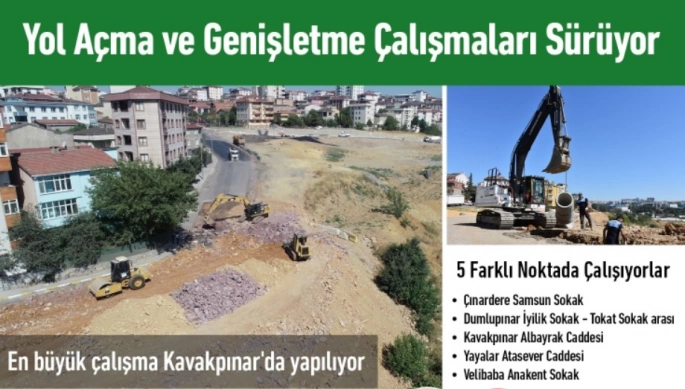 Pendik’te 5 Ayrı Noktada Yol Açma ve Genişletme Çalışması Yapılıyor