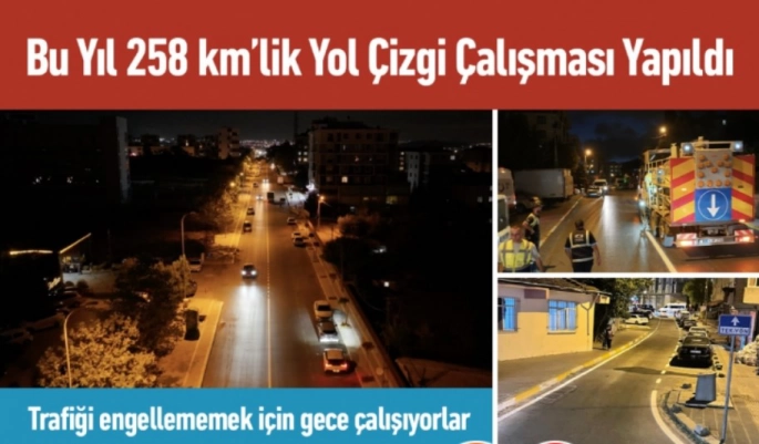 Pendik’te Bu Yıl 258 km’lik Yol Çizgi Çalışması