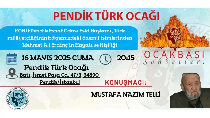 Pendik Türk Ocağı'nda Mehmet Ali Erdinç Anılıyor
