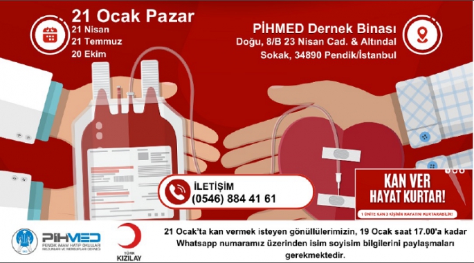 PİHMED’den Kan Bağışı Kampanyası 