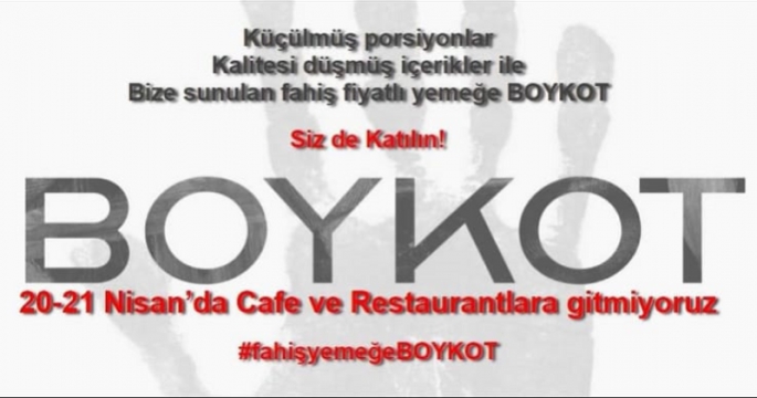 Sosyal Medyada Boykot Çağrısı: 20-21 Nisan’da Kafe ve Restoranlara Gitmeyin